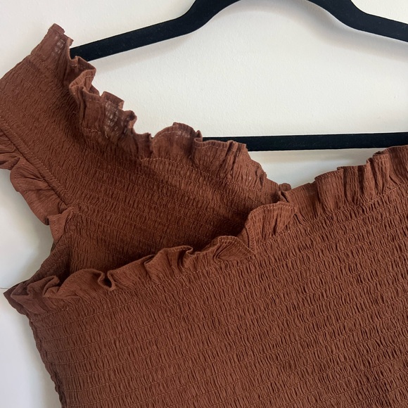 Mango Brown Ruffle Crop Top - Picture 5 of 5